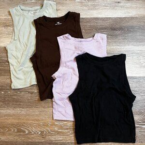 Hollister Ribbed High Neck Tank